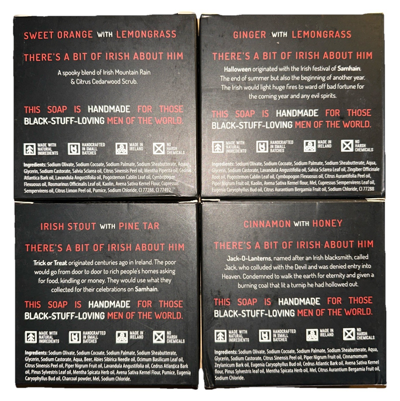 Lot Of 4 The Black Stuff Frankensoap LIMITED EDITION Natural Irish Soap
