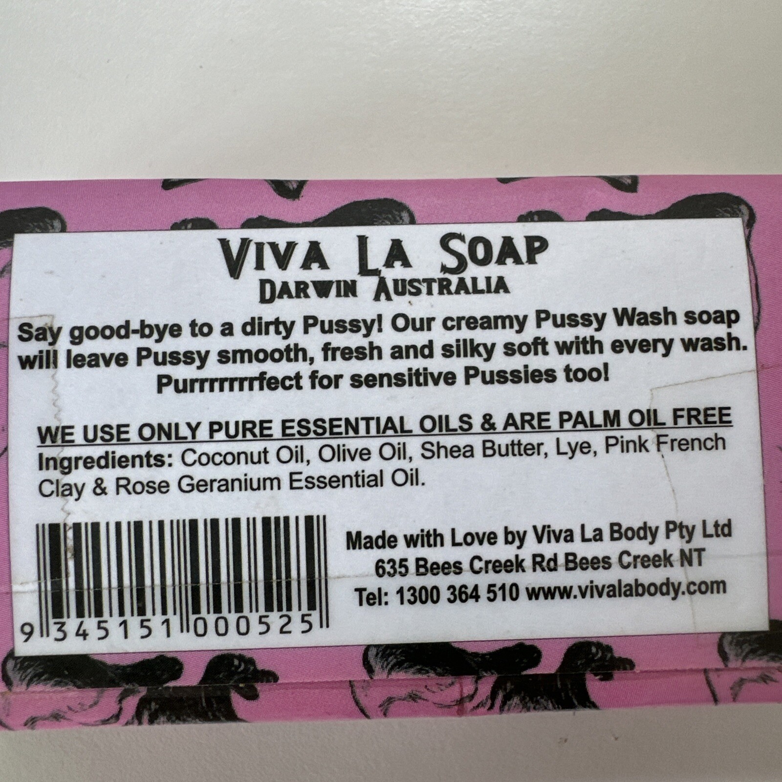 Viva La Soap Pussy Wash Soap 140gr Essential Oils