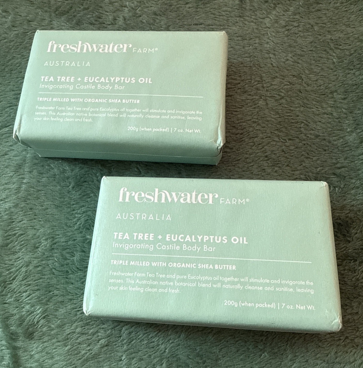 Freshwater Farm Tea Eucalyptus Oil Invigorating Castile Body Bar Lot of 2