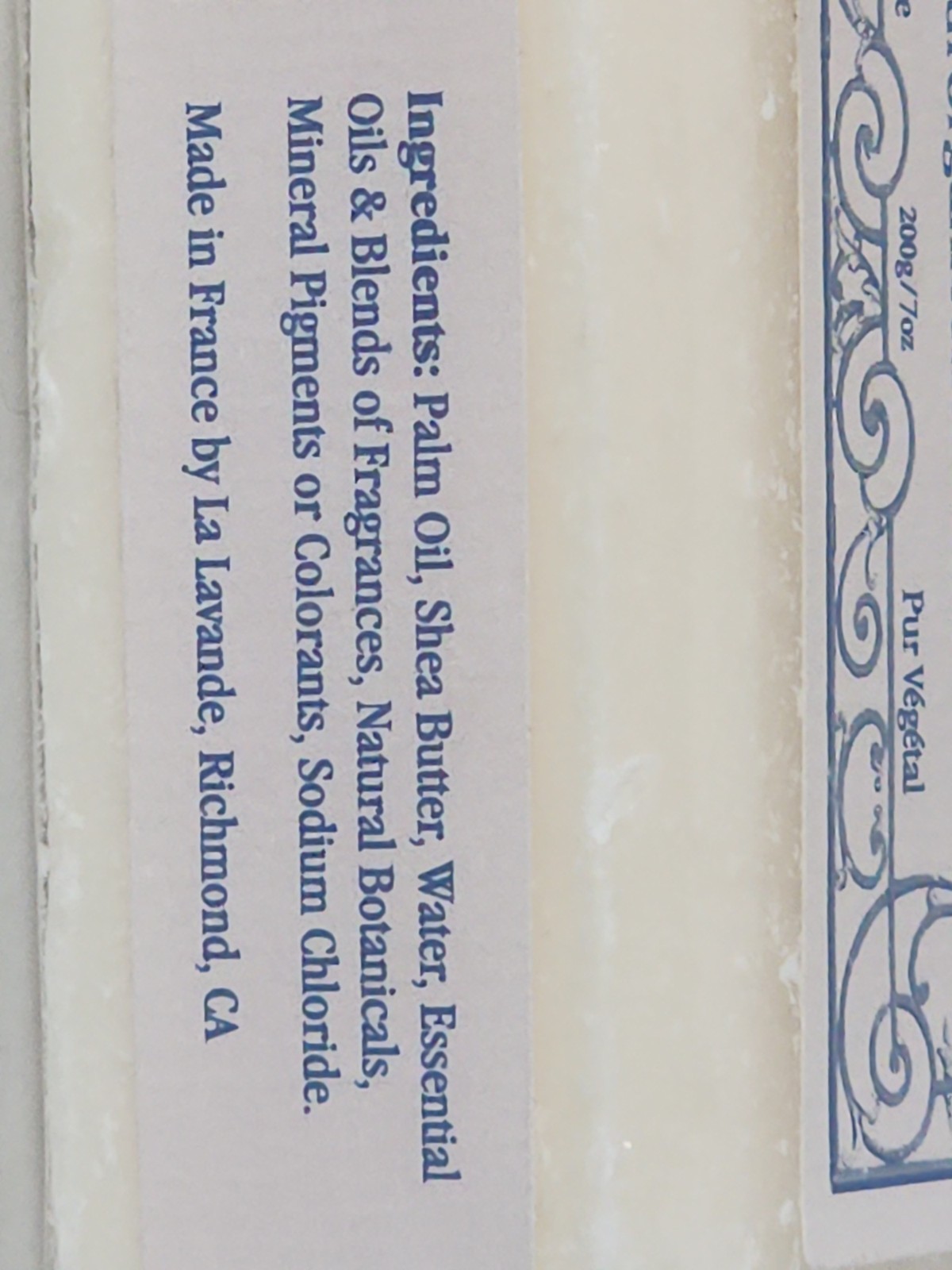 World Market La Lavande French Triple Milled Soap Organic Shea Butter Bar (T188)