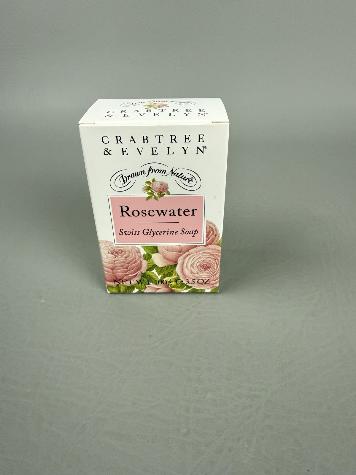 Crabtree & Evelyn Rosewater Glycerine Soap 100g 3.5 oz Made in Switzerland