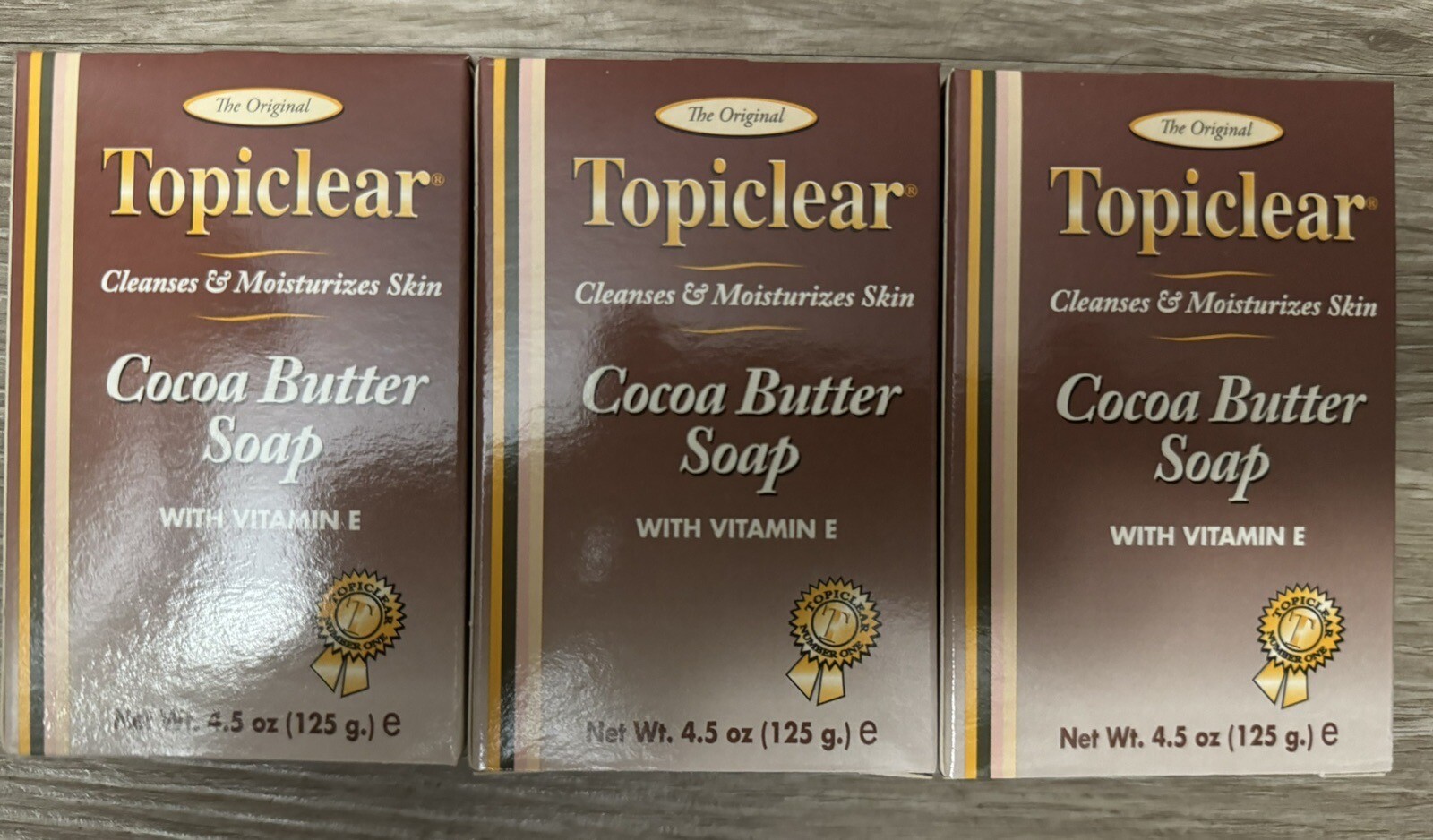 Topiclear Cocoa Butter With Vitamin E Soap LOT OF 3 / 125g EACH✅