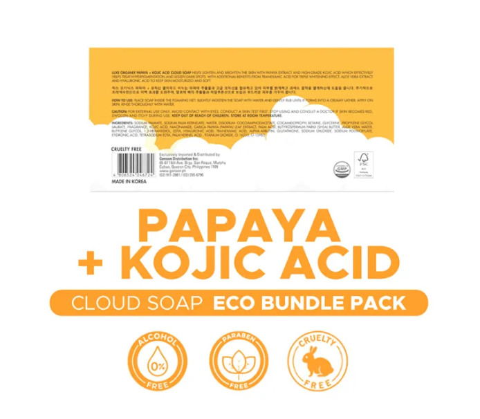 Luxe Organix Papaya + Kojic Acid Cloud Soap 3 x 80g