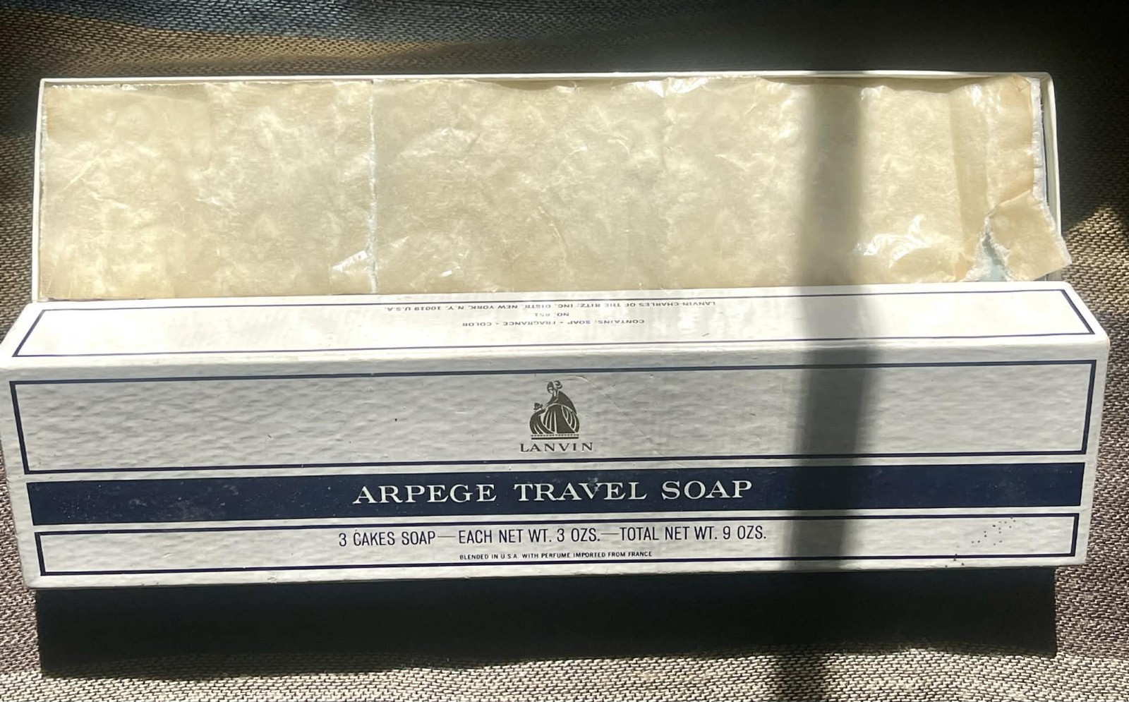 Vintage Arpege Lanvin Perfum Soap 3 Bars Total 9 Oz.