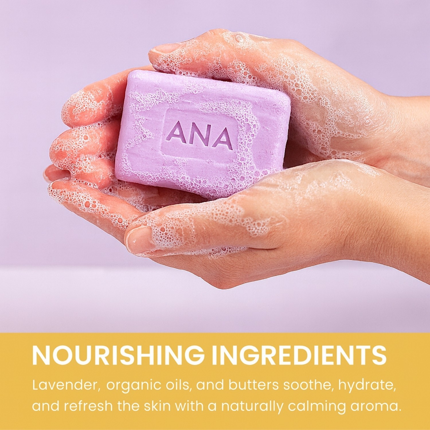 100% Natural Ingredients Handmade Lavender Soap for Body and Face Wash Daily Use