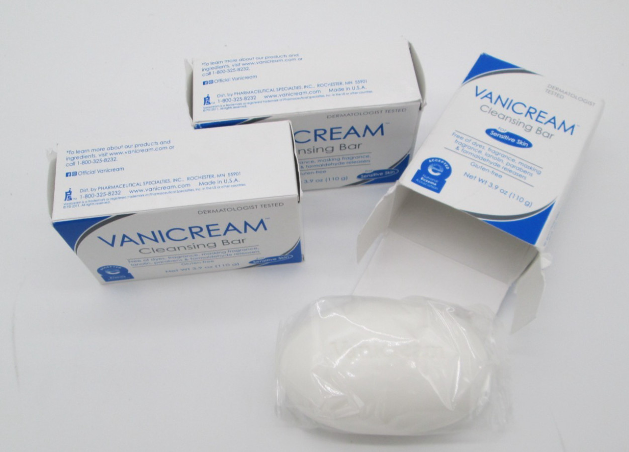 Vanicream Cleansing Bar for Sensitive Skin 3 Pack Eczema Free of Dyes Fragrance