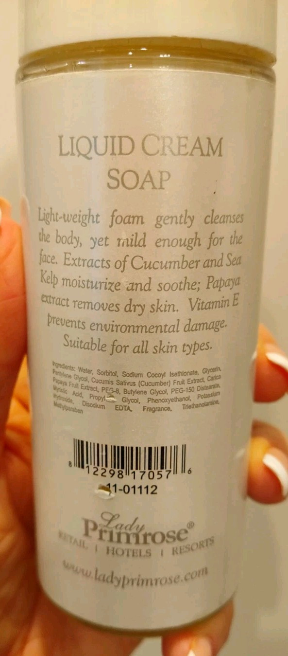 Lady Primrose Liquid Cream Soap RARE Retired Full Size