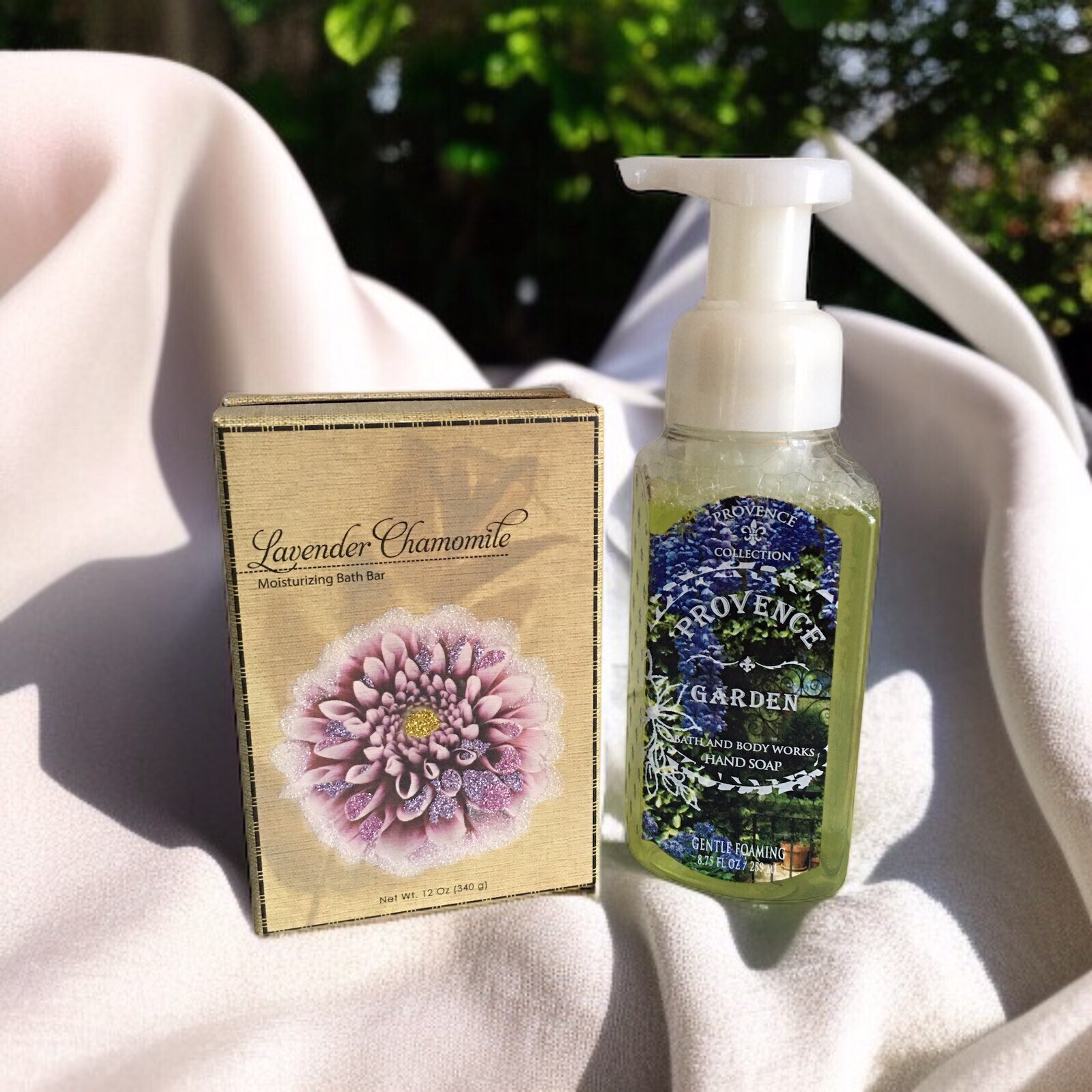 Bath & Body Works PROVENCE GARDEN Gentle Foaming Hand Soap and Bath Bar Gift Set
