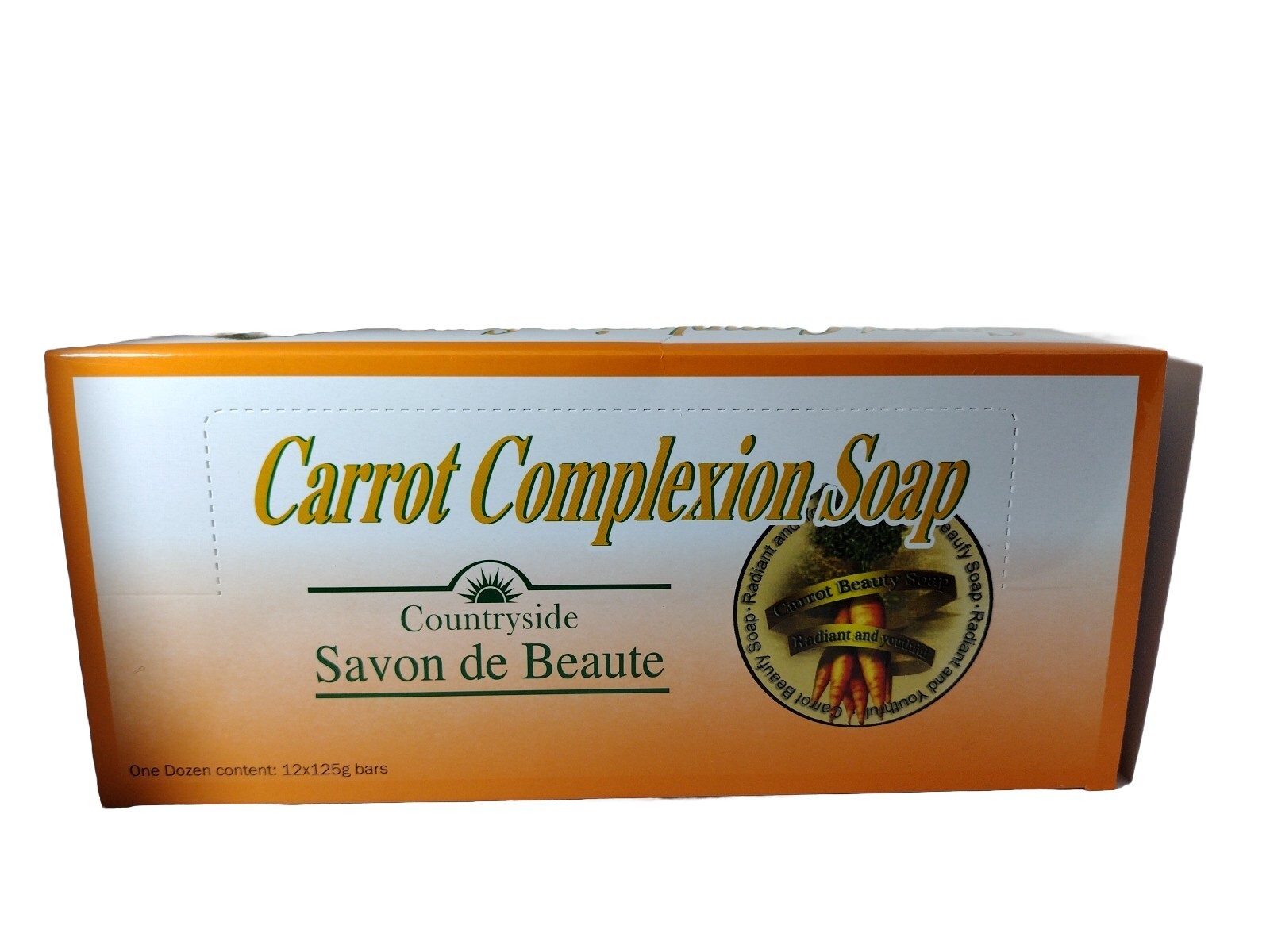 12-Pack CARROT COMPLEXION SOAP BEAUTY BAR WITH CARROT OIL 125g (each) BRAND NEW!