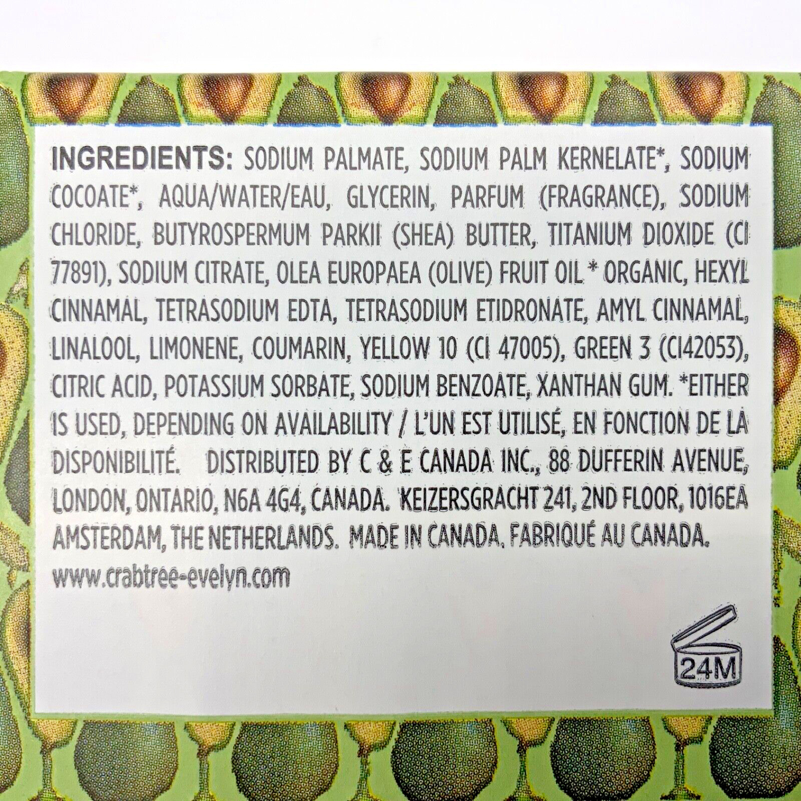 Crabtree Evelyn Avocado & Olive Oil Bar Soap Triple Milled 21oz(6×3.5oz) 6pc Set