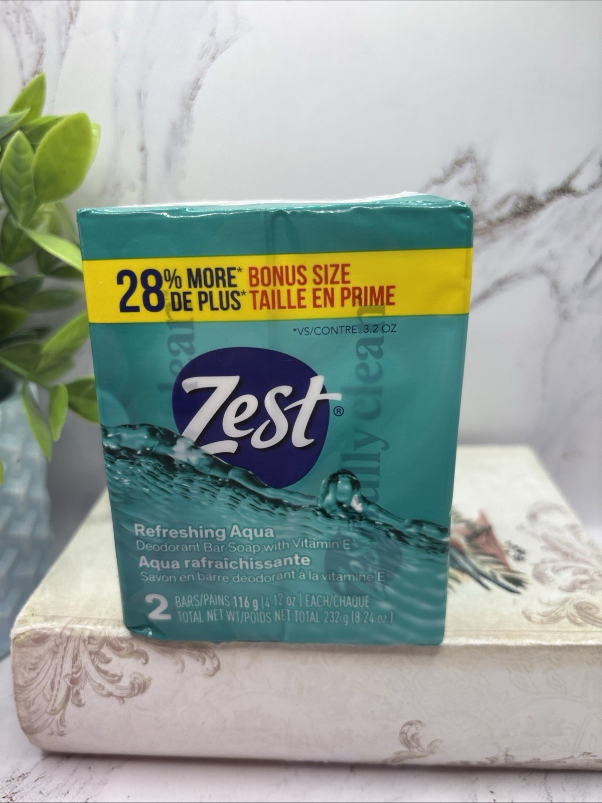 Zest Bar Soap 4.12 oz 2 Bars Scent Lush Orchid & Almond 2 Bars Refreshing Aqua