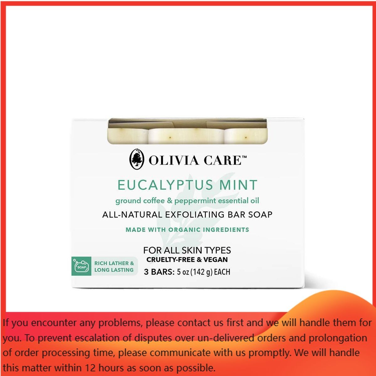 Olivia Care All-Exfoliating Bar Soap Set – Eucalyptus Mint-15oz/3ct:Moisturizing
