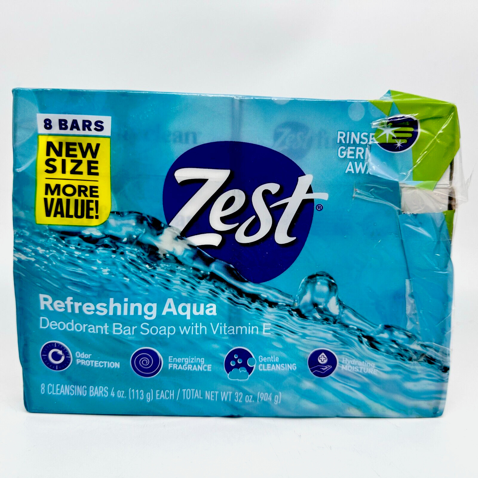 Aqua Zest Refreshing Aqua Vitamin E 8 Bars 4oz