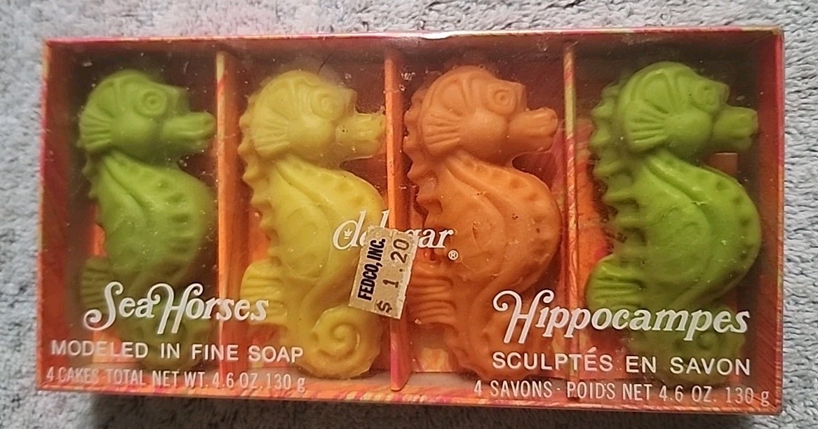 Vtg Delagar Sea Horses Modeled In Fine Soap NoS Made In USA 4 Cakes