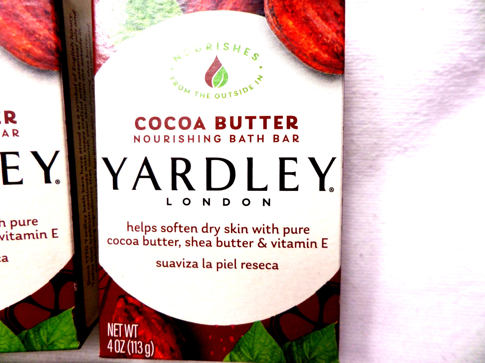 4 Pack Yardley London Bath Bar Soap Cocoa Shea Butter & Vitamin E 4 oz Each
