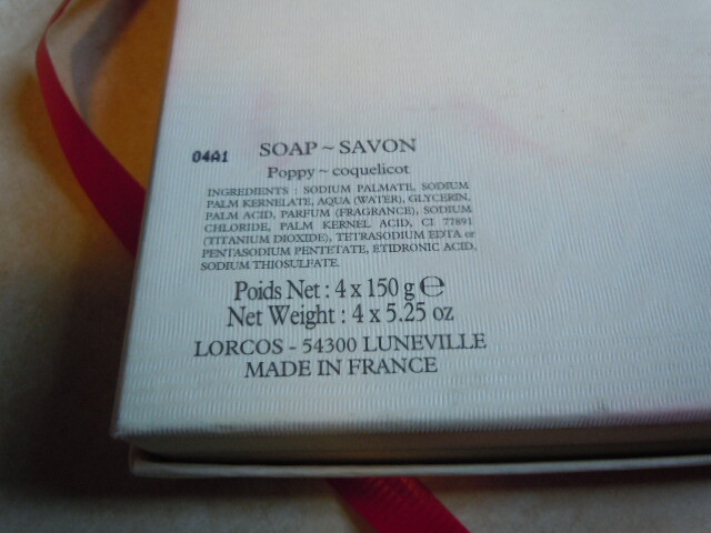 Vintage Savons Coquelicot Four (4) Poppy Soaps in Original Box. NEW OLD STOCK!