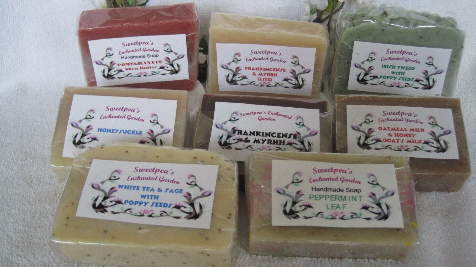 SWEETPEA’S HANDMADE NATURAL & ORGANIC VEGAN SOAP BARS, MANY SCENTS, 3.5 to 5 oz