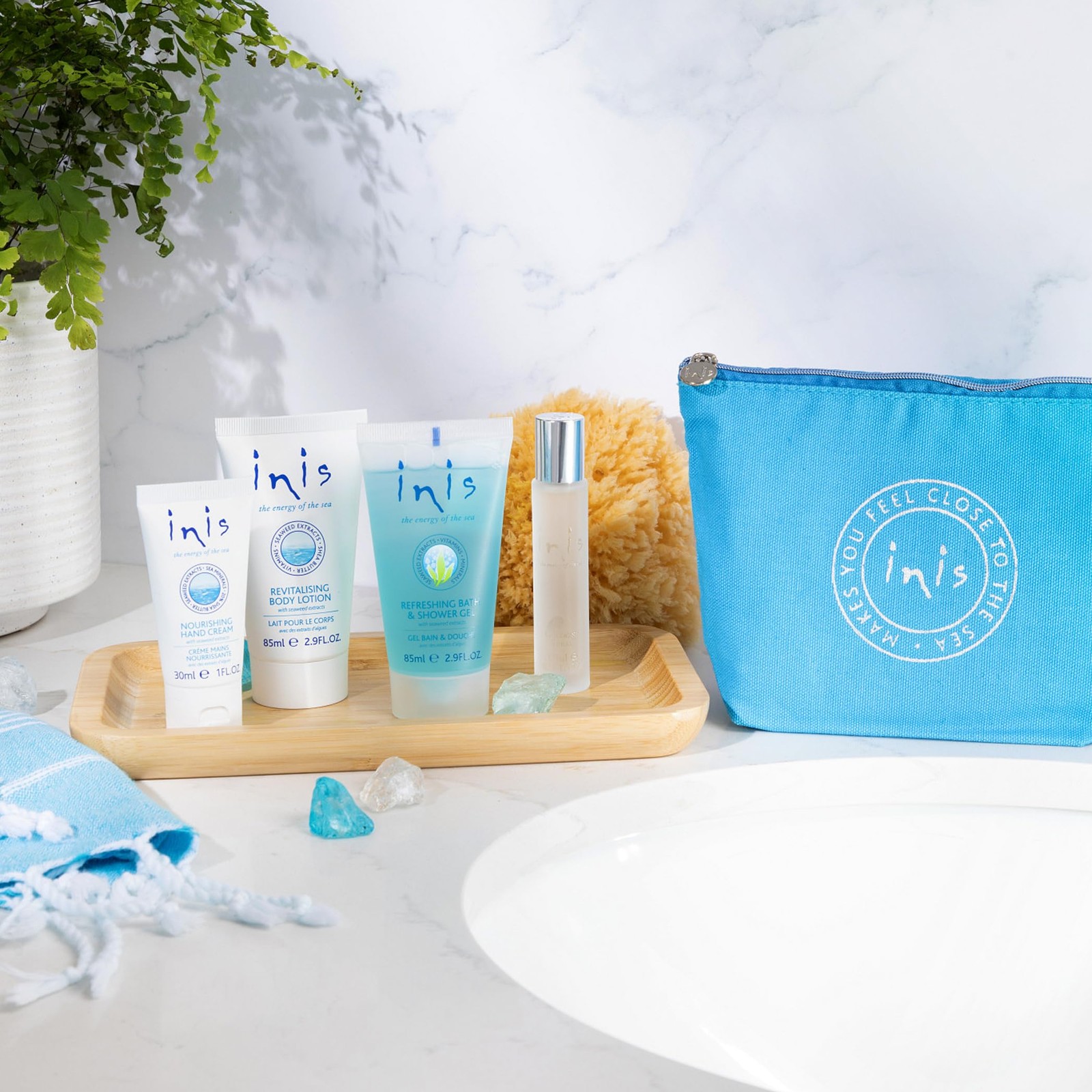 Inis Energy of the Sea Voyager Gift Set – Travel Size Cologne Hand Cream Lotion