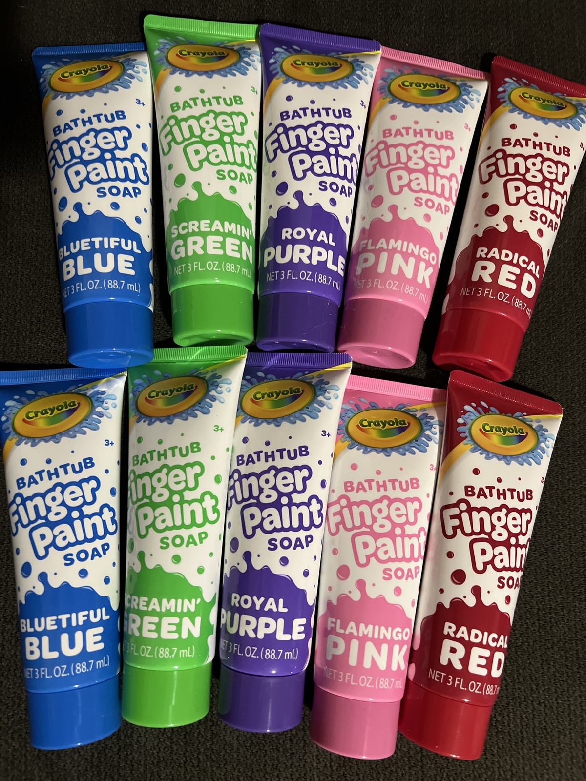 Crayola Bathtub Finger Paint Soap Set Of 10Colors Red Blue Pink Purple Green 3oz