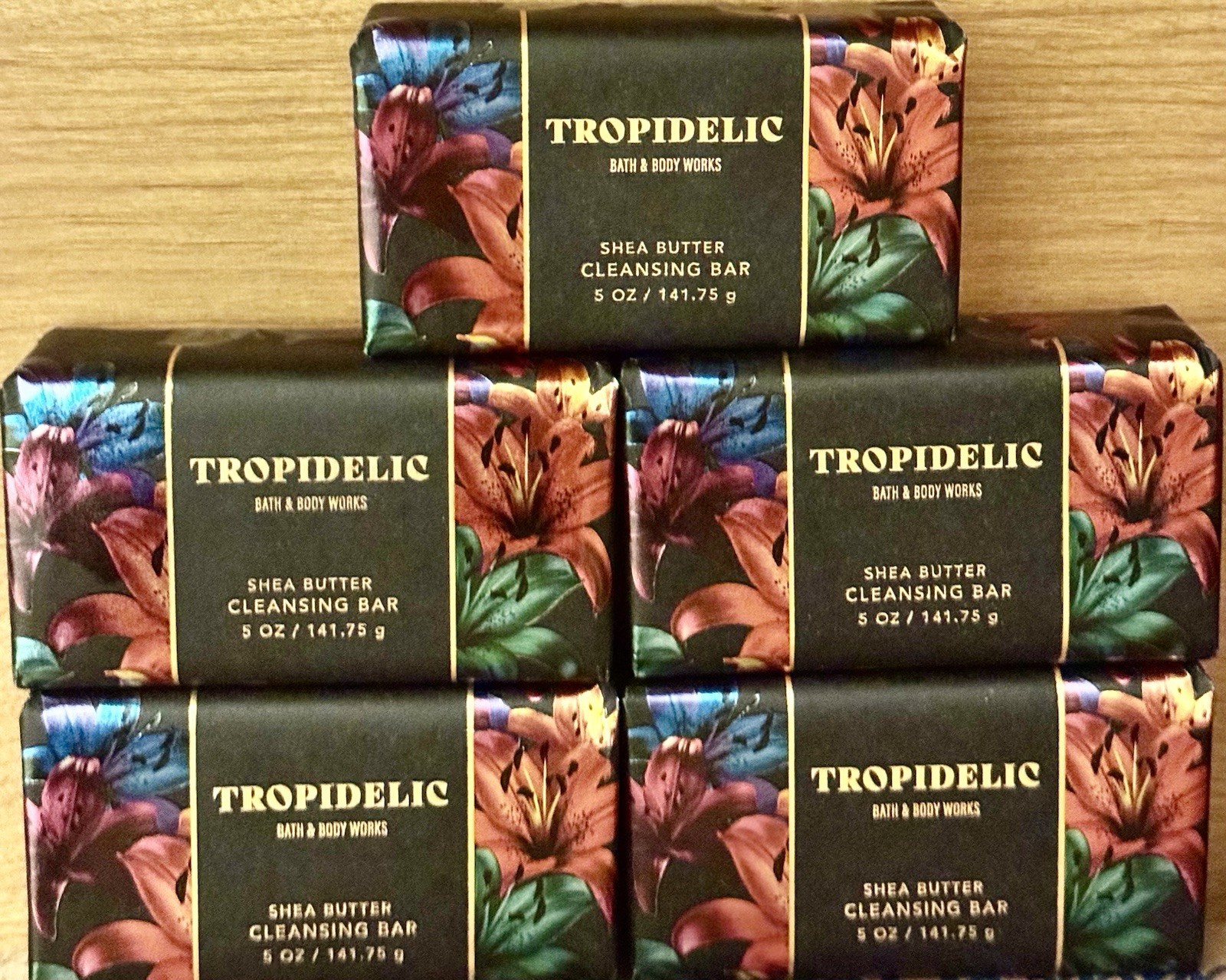 5 X New Bath & Body Works TROPIDELIC Cleansing Bar Soap Shower 5 Oz Each Rare