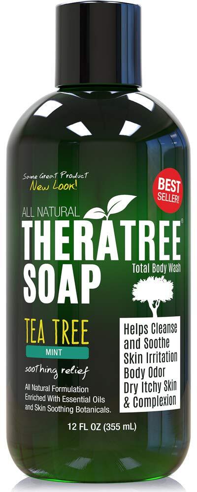 TheraTree Tea Tree Oil Soap with Neem Oil – 12oz – Helps Skin Irritation, Body