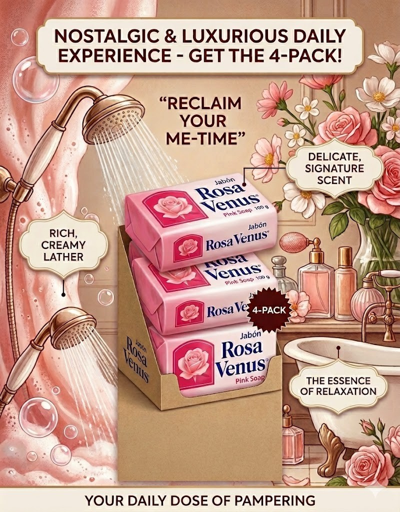 Rosa Venus Pink Soap- 3.5oz 4-PACK