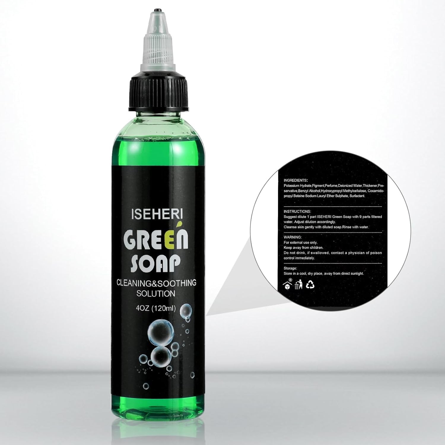 Concentrated Green Soap for Tattoos Tattoo Aftercare Soap 4OZ 120ml Foaming