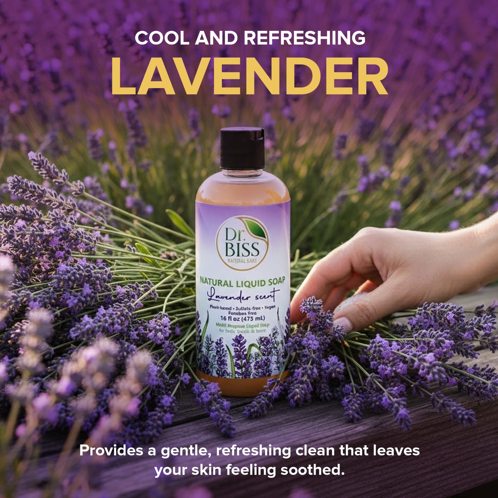 Dr. BISS Natural Vegan Liquid Soap 16 oz – Lavender, Peppermint & Unscented Wash