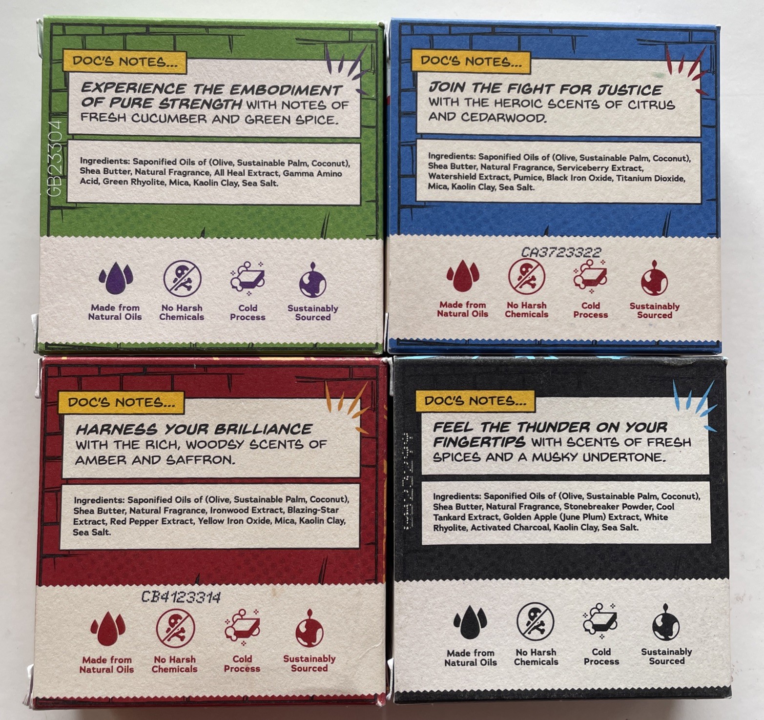 4 Dr. Squatch Natural Soap Marvel 5 oz Hulk Thor Capt America Iron Man *READ***