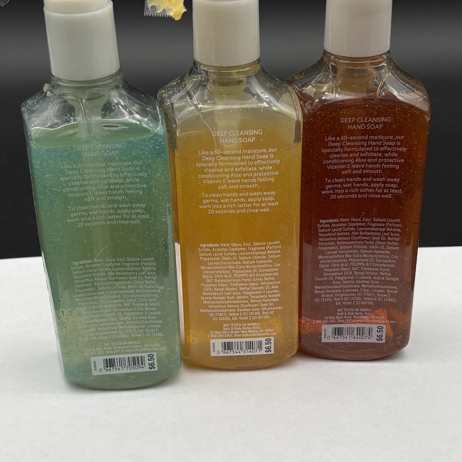 3 Bath & Body Works Deep Cleansing Hand Soap Ocean Citrus Fresh Lemonade Cupcake