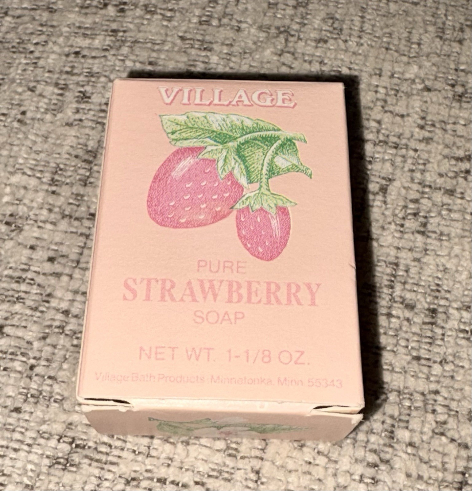 Village Bath Products Mini Strawberry Bar Soap Vintage. 1.8 Oz. Village Gardens