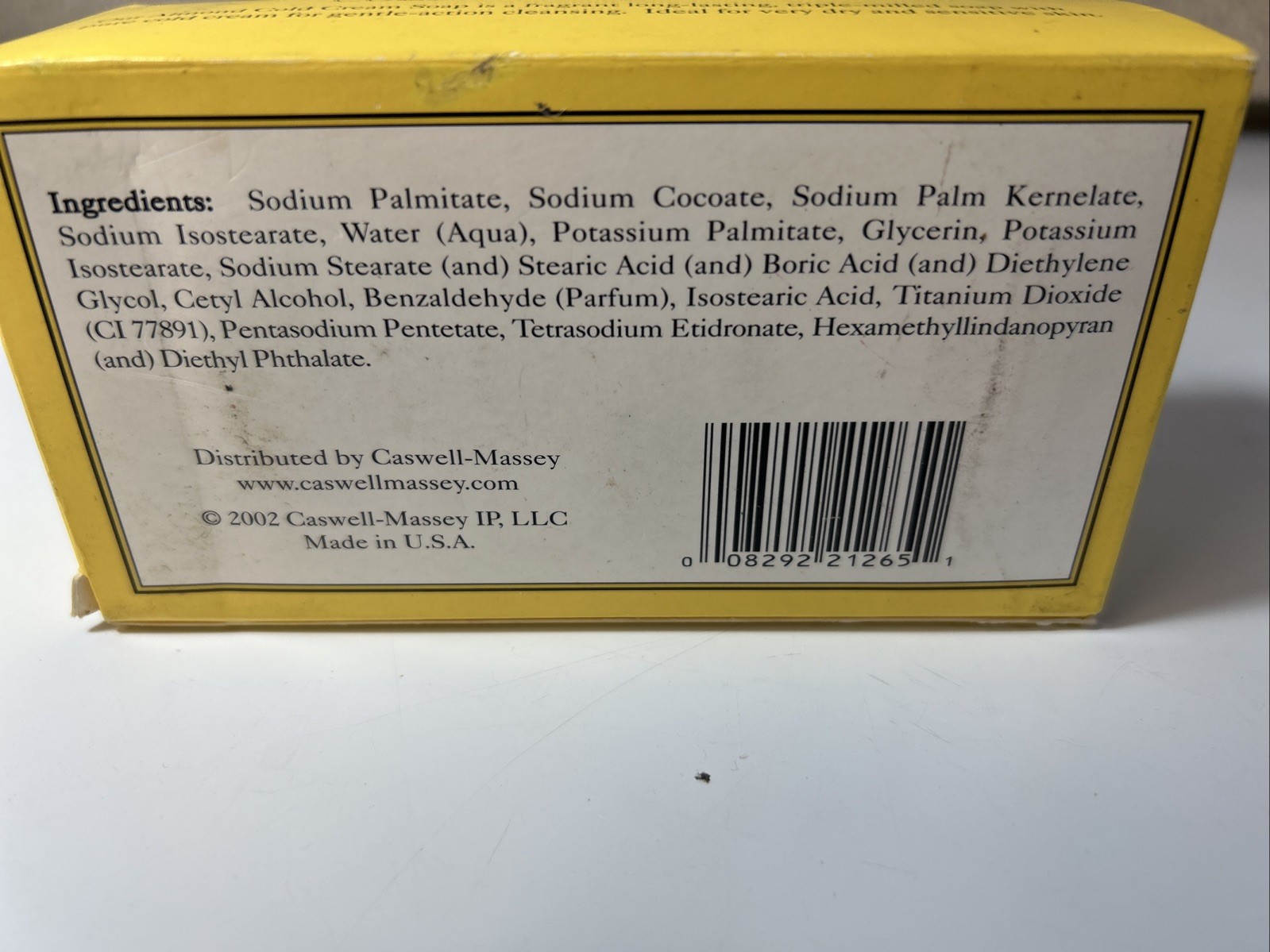 Caswell Massey Almond Cold Cream Soap 10 oz 300g NEW SEALED