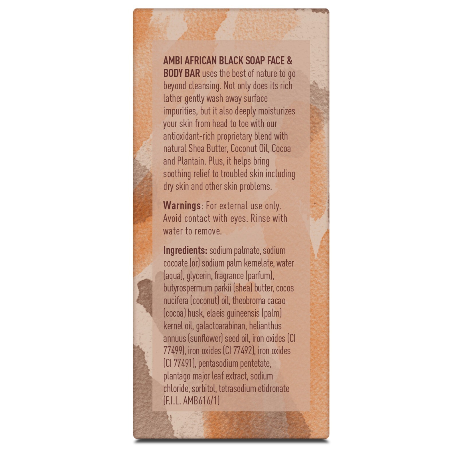 AMBI Complexion Cleansing Bar, Black Soap, Cocoa Butter Cleansing Bar 3.5 OZ