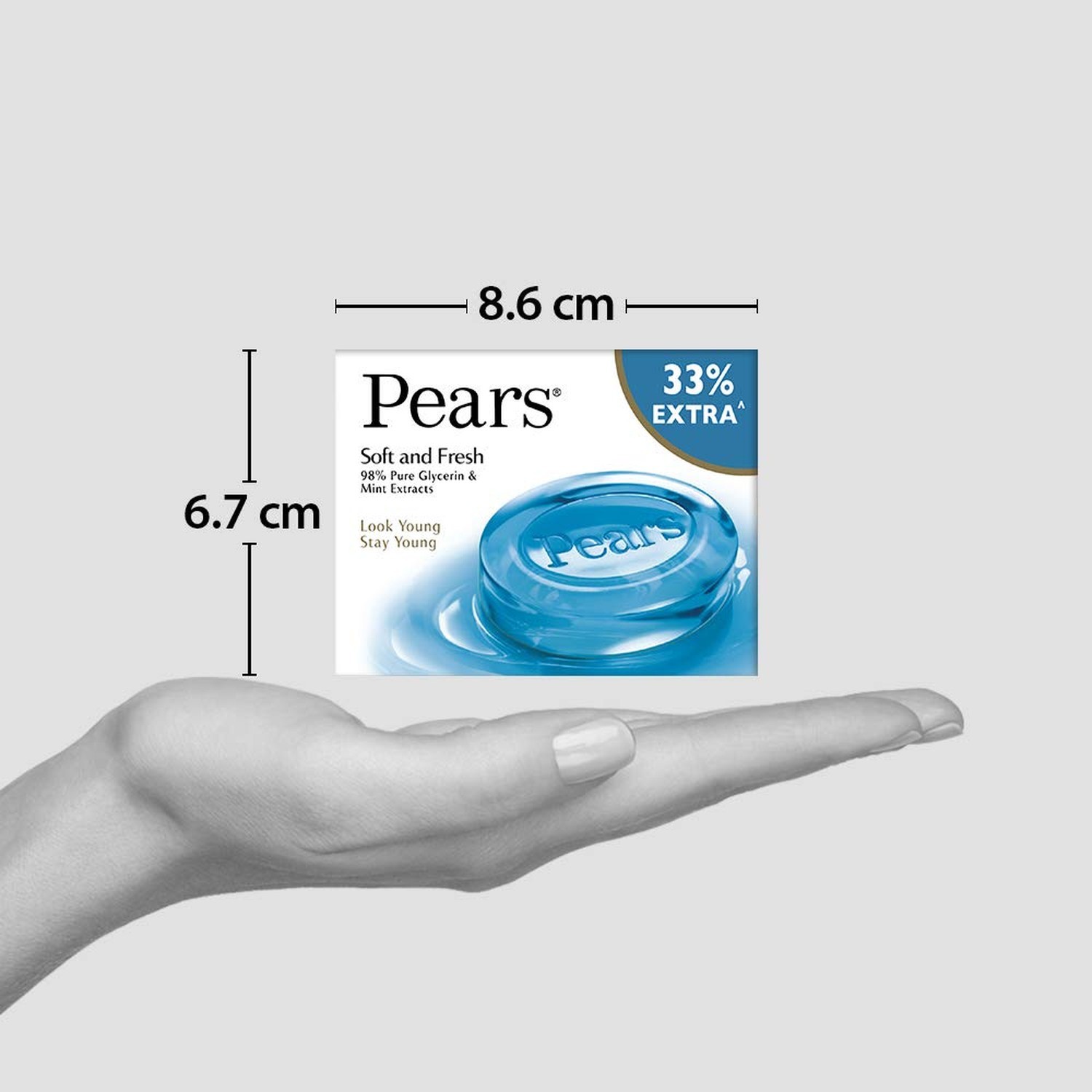 Pears Soft & Fresh Soap – 98% Pure Glycerin & Mint Extracts – 75 g (Pack of 3)