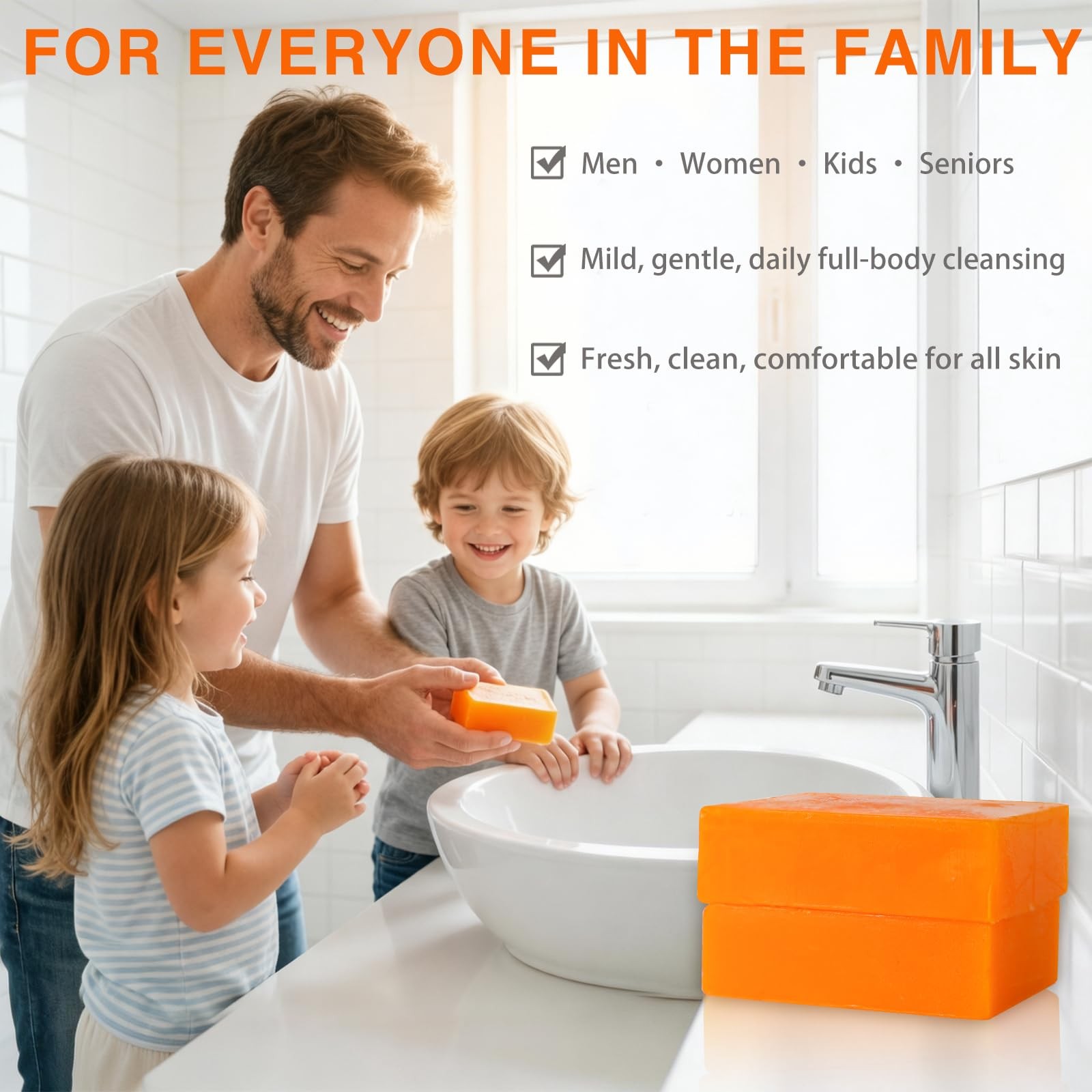 4 PCS Persimmon Soap Bar for Old People Smell, Deodorizing Purifying