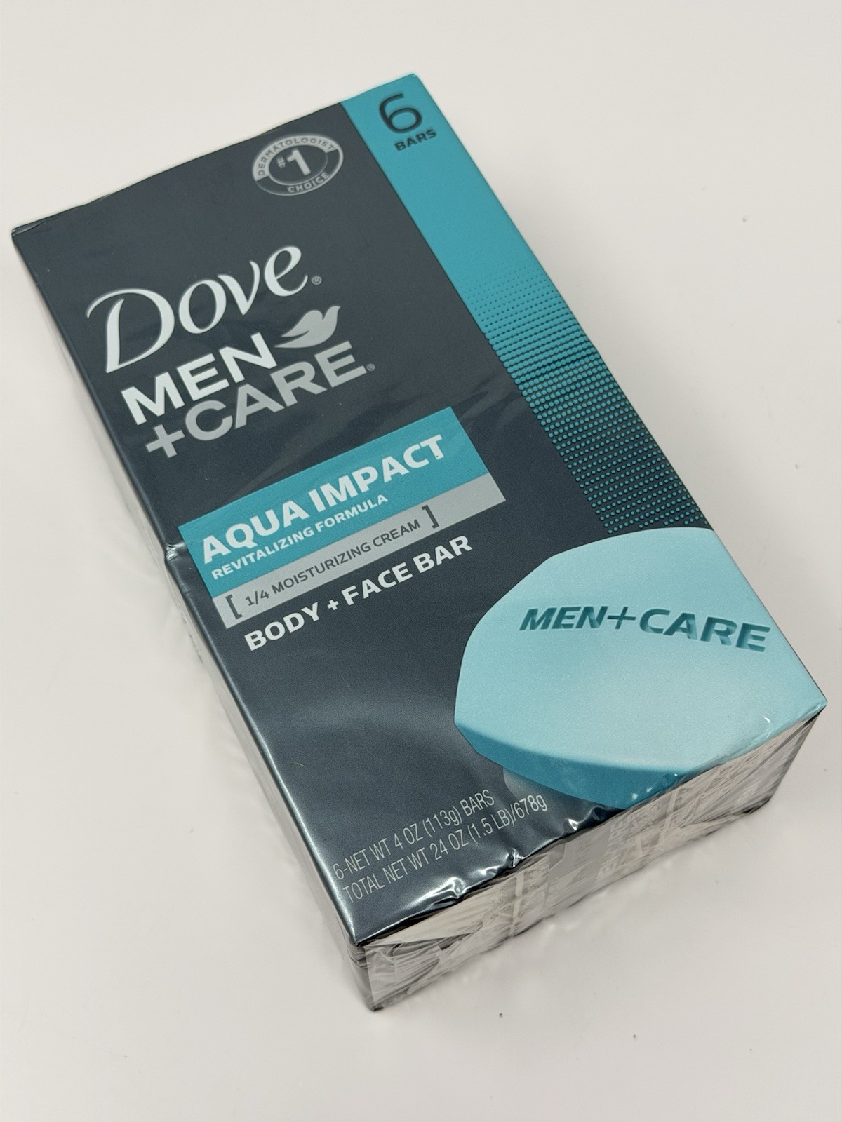 Factory Sealed Dove Men + Care Aqua Impact 6 Bars of Soap 4 Oz Discontinued