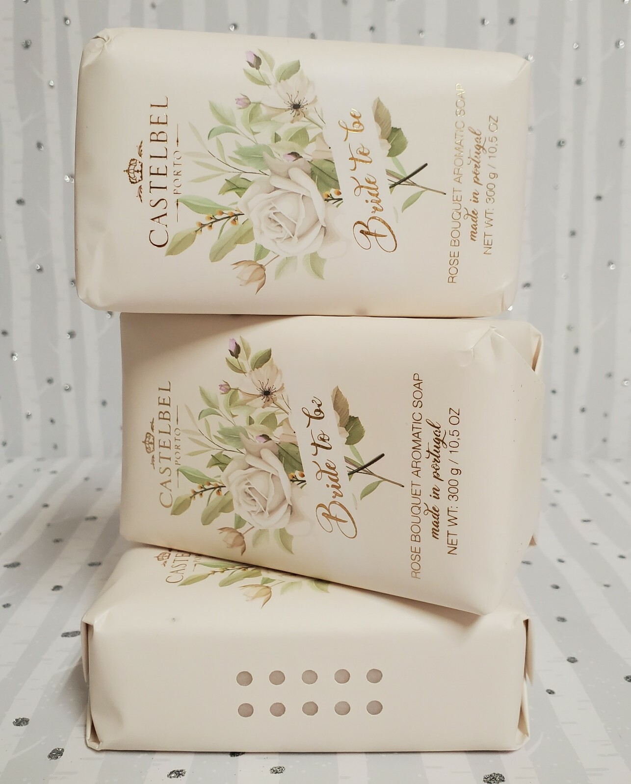 Castelbel Porto Rose Bouquet Aromatic Soap Bride To Be Theme 3 Bars 10.5 oz Each