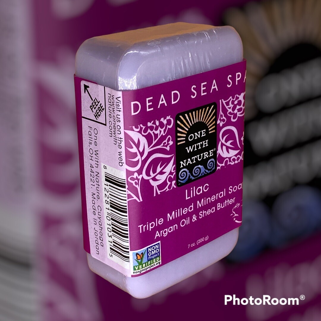 Lilac Soap with Dead Sea Minerals, Argan Oil & Shea Butter, Essential Oil, 7 oz