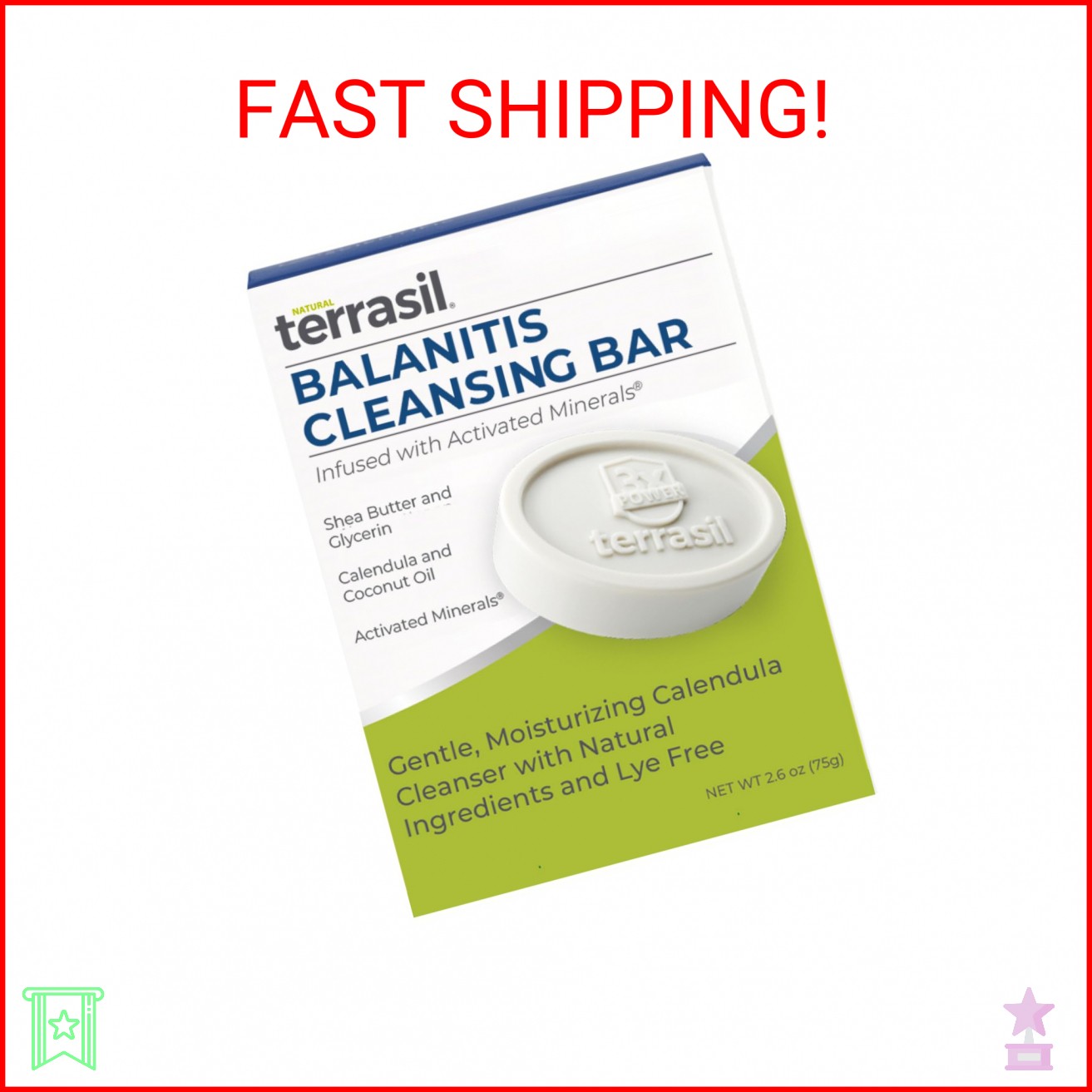 terrasil Balanitis Soap for Men, Care & Relief from Balanitis Symptoms: Itch, Re