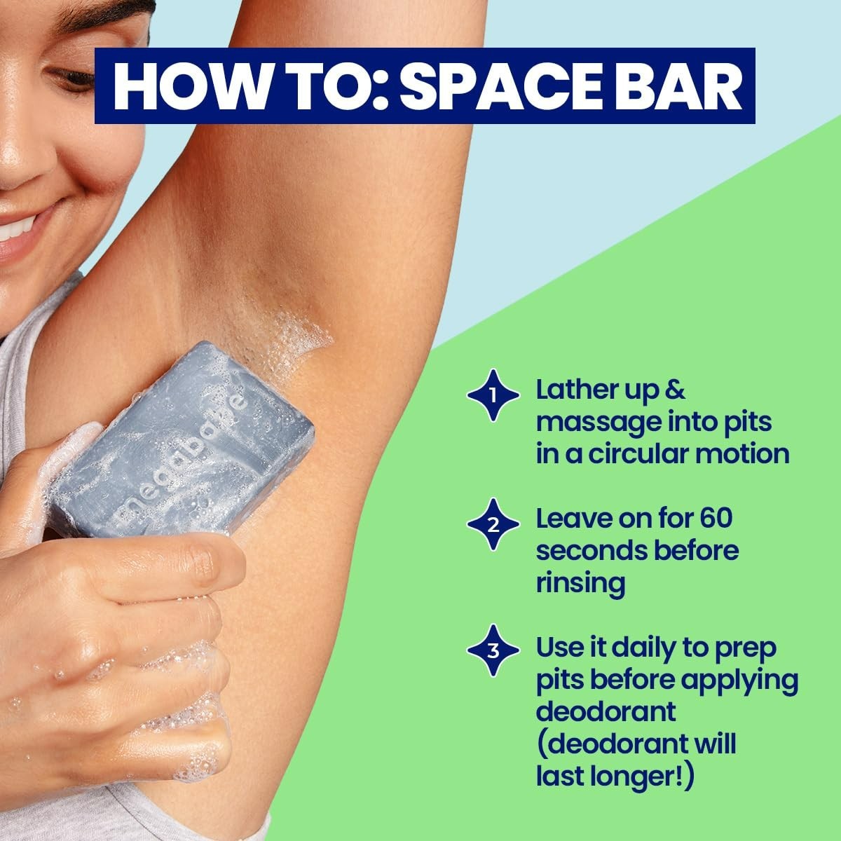 Space Bar Detoxifying Charcoal Soap – 4.5 oz Tea Tree Scent for Odor Control