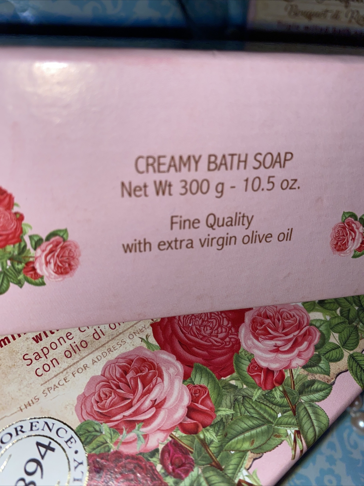 ROSE BOUQUET TRIPLE MILLED BATH SOAP w OLIVE OIL 3 -10.5 oz by MARIO FISSI 🇮🇹