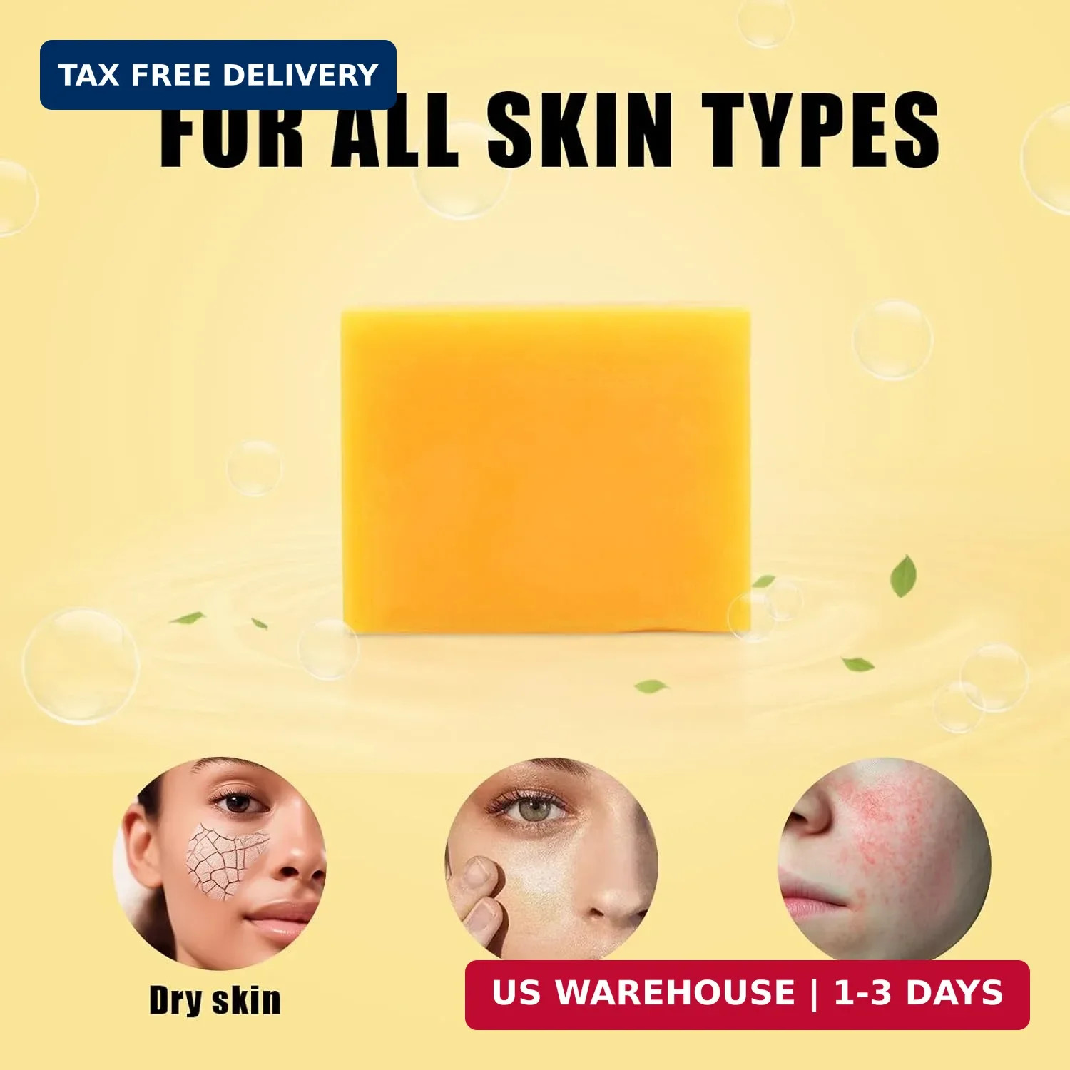 3 Pack Turmeric Soap Bar for Face & Body Cleanser, Organic Turmeric Soap, Smooth