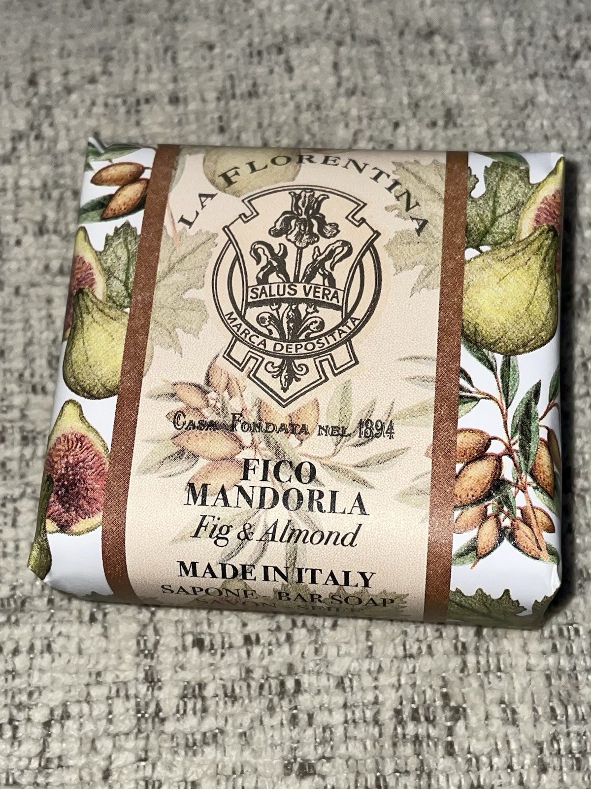 La Florentina Italian Luxury Bar Soap Fig & Almond. New!! Rare