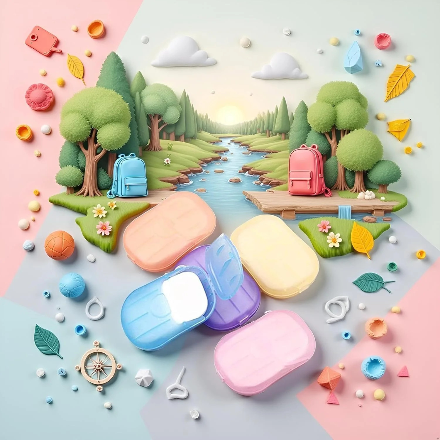 500 Sheets Colorful Disposable Soap Paper,5 Boxes Hand Cleaner Fragrance Mini Co