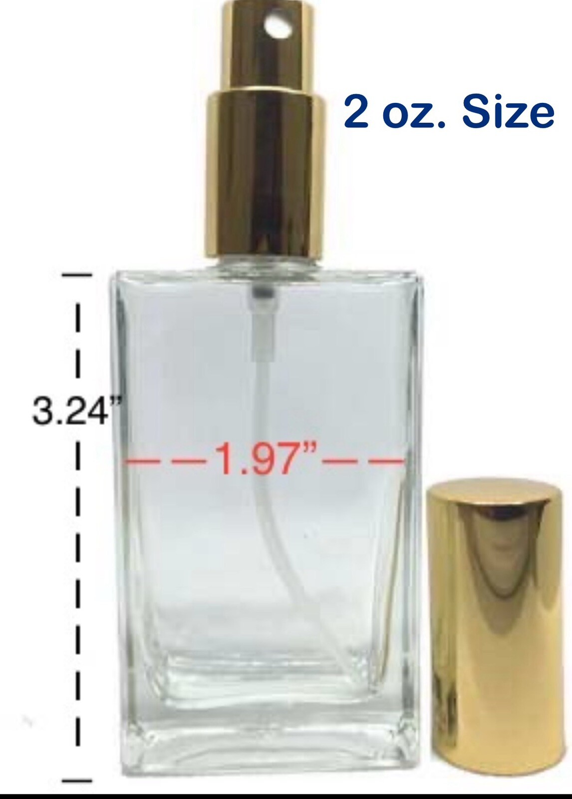 Refillable Perfume Spray Glass Atomizer Empty Bottle Flat Shape 1oz ,2oz & 3.4oz