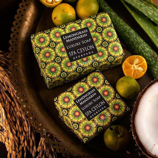 Luxurious Lemongrass Mandarin Luxury Ayurvedic Soap 250g Skin Care Moisturizing