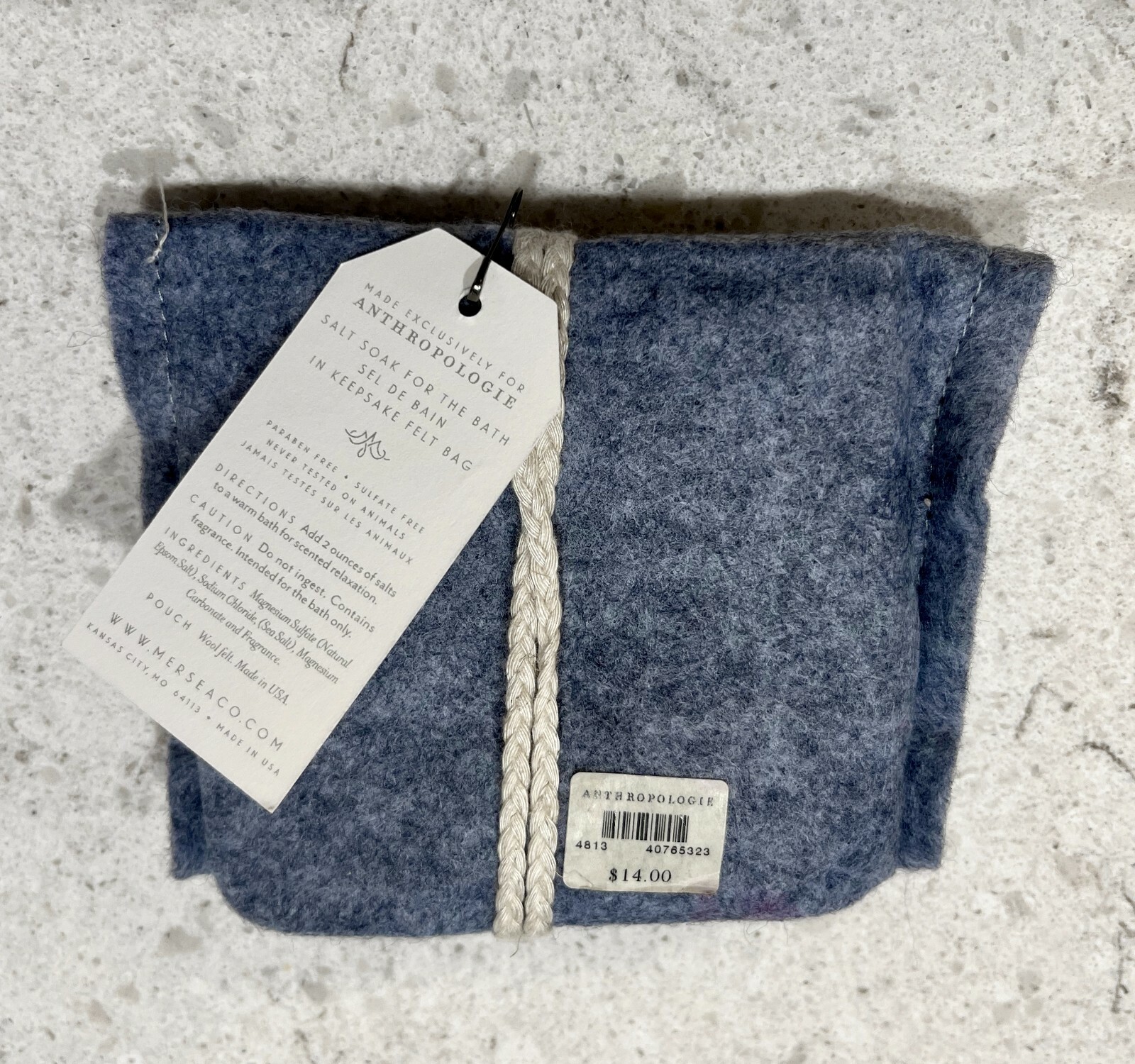 Anthropologie 3 Qty MerSea Saltaire Bath Salt Soak 6 oz Gift Pouch New with Tag