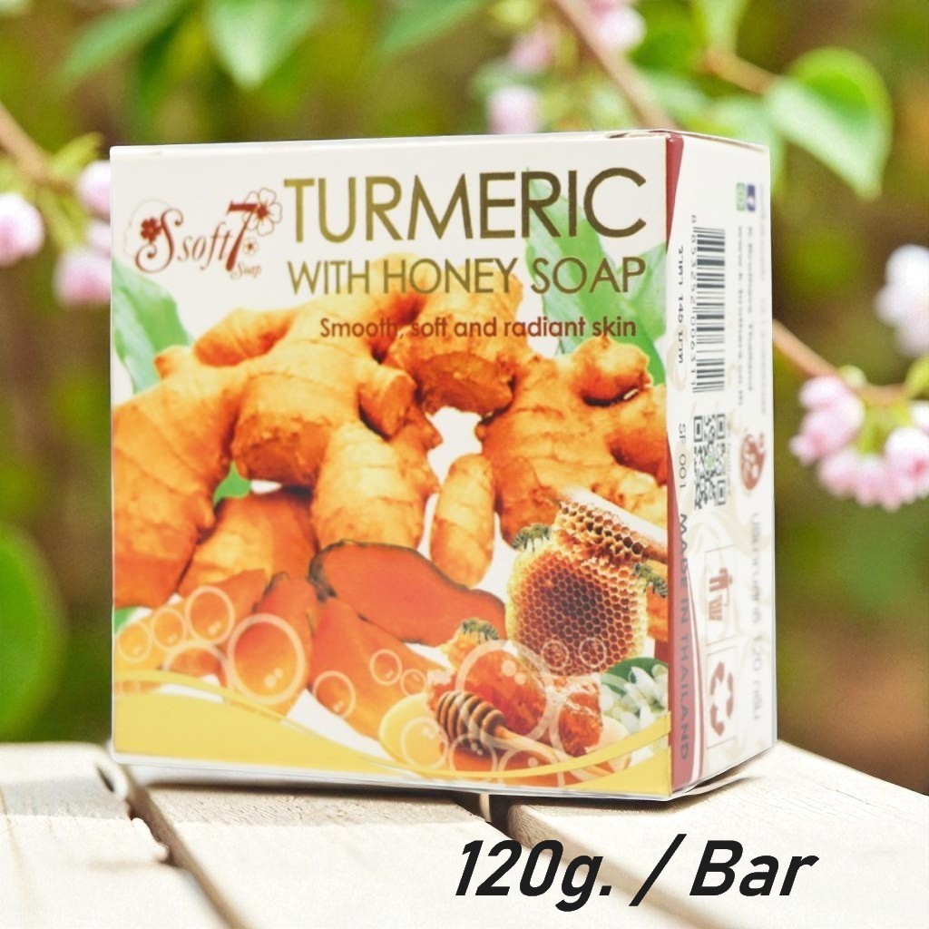 12x Soft7 TURMERIC WITH HONEY SOAP 120g. by K.Brothers Natural Herbal Skin Care