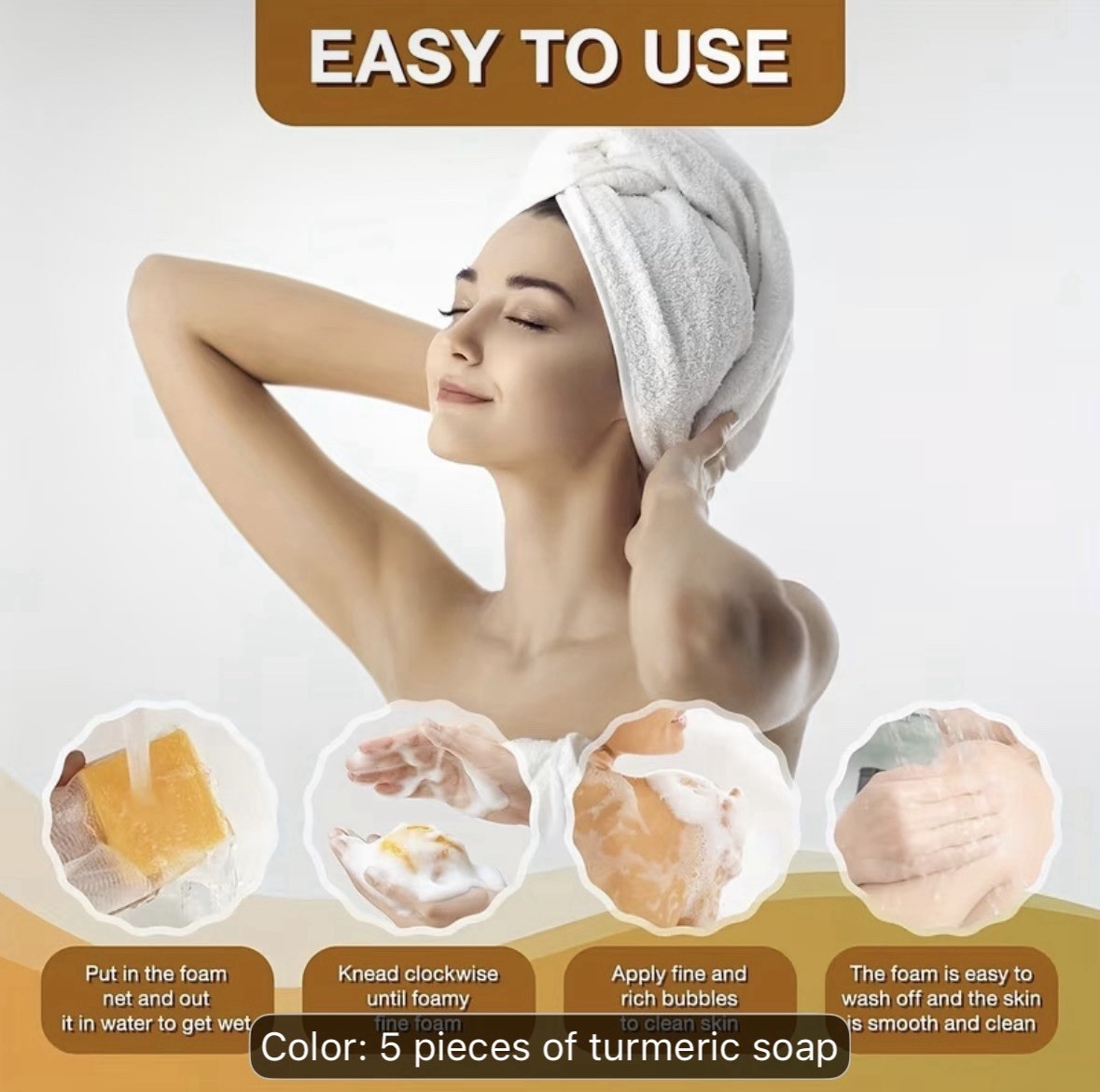 VENROCK Turmeric Lemon Kojic Soap Deep Cleansing Lemon Scent Face Body 5 Pack