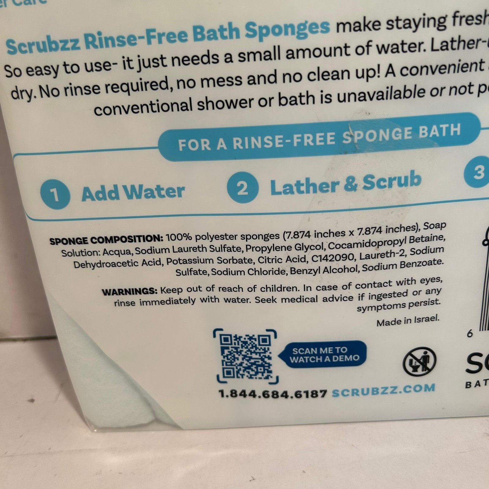 Scrubzz Disposable Rinse Free Bathing Wipes / 25 Count (Pack of 1), Unscented